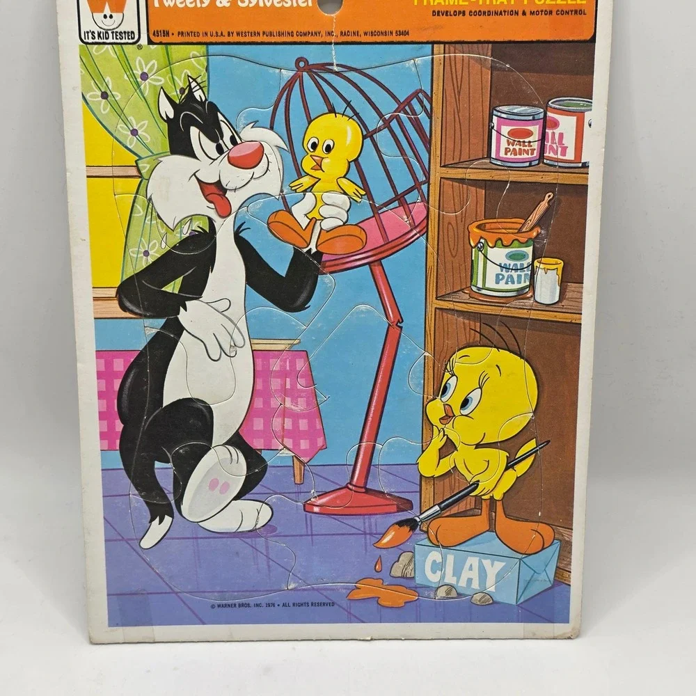 Whitman Frame-Tray Puzzle Kids‎ Multi Tweety Sylvester 1976 Looney Tunes Vintage